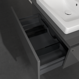 Тумба под раковину Villeroy & Boch Legato 80х38 см с подсветкой МДФ/ДСП глянцевый серый B678L0FP