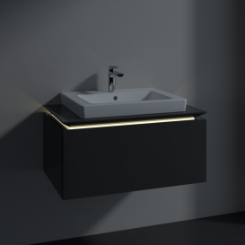 Тумба под раковину Villeroy & Boch Legato 80х38 см с подсветкой МДФ/ДСП глянцевый серый B678L0FP