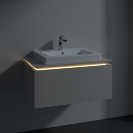 Тумба під раковину Villeroy & Boch Legato 80х38 см з підсвічуванням ДСП ніжно-сірий B678L0VK
