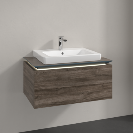 Тумба під раковину Villeroy & Boch Legato 80х38 см з підсвічуванням ДСП кам'яний дуб B678L0RK