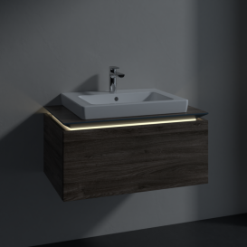 Тумба під раковину Villeroy & Boch Legato 80х38 см з підсвічуванням ДСП кам'яний дуб B678L0RK