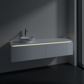 Тумба під раковину Villeroy & Boch Legato 160х38 см з підсвічуванням МДФ/ДСП білий глянсовий B595L0DH