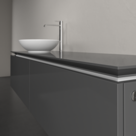 Тумба під раковину Villeroy & Boch Legato 160х38 см з підсвічуванням МДФ/ДСП глянсовий сірий B595L0FP