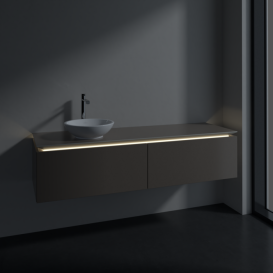 Тумба під раковину Villeroy & Boch Legato 160х38 см з підсвічуванням ДСП сірий трюфель B595L0VG