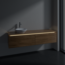 Тумба під раковину Villeroy & Boch Legato 160х38 см з підсвічуванням ДСП дуб канзас B595L0RH
