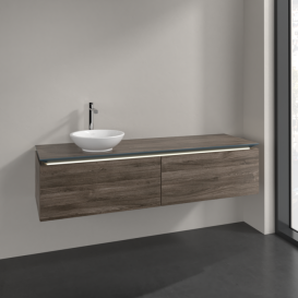 Тумба под раковину Villeroy & Boch Legato 160х38 см с подсветкой ДСП каменный дуб B595L0RK