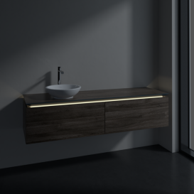 Тумба под раковину Villeroy & Boch Legato 160х38 см с подсветкой ДСП каменный дуб B595L0RK