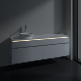 Тумба под раковину Villeroy & Boch Legato 160х55 см с подсветкой МДФ/ДСП белый глянцевый B596L0DH