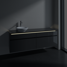 Тумба под раковину Villeroy & Boch Legato 160х55 см с подсветкой МДФ/ДСП глянцевый серый B596L0FP