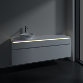 Тумба под раковину Villeroy & Boch Legato 160х55 см с подсветкой ДСП белый матовый B596L0MS