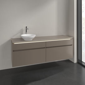 Тумба под раковину Villeroy & Boch Legato 160х55 см с подсветкой ДСП трюфель серый B596L0VG