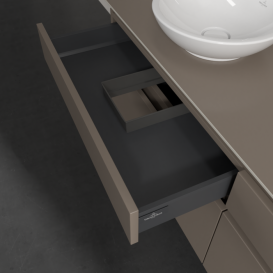 Тумба под раковину Villeroy & Boch Legato 160х55 см с подсветкой ДСП трюфель серый B596L0VG