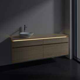 Тумба під раковину Villeroy&Boch Legato 160х55 см з підсвічуванням ДСП північний дуб B596L0VJ