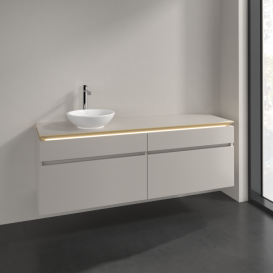 Тумба под раковину Villeroy & Boch Legato 160х55 см с подсветкой ДСП нежно-серый B596L0VK
