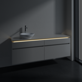 Тумба под раковину Villeroy & Boch Legato 160х55 см с подсветкой ДСП нежно-серый B596L0VK