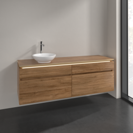Тумба під раковину Villeroy & Boch Legato 160х55 см з підсвічуванням ДСП дуб канзас B596L0RH