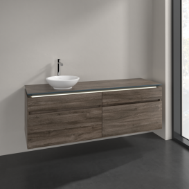 Тумба під раковину Villeroy & Boch Legato 160х55 см з підсвічуванням ДСП кам'яний дуб B596L0RK