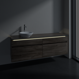 Тумба під раковину Villeroy & Boch Legato 160х55 см з підсвічуванням ДСП кам'яний дуб B596L0RK