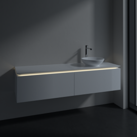 Тумба під раковину Villeroy & Boch Legato 160х38 см з підсвічуванням МДФ/ДСП білий глянсовий B597L0DH