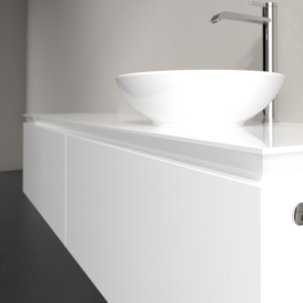 Тумба під раковину Villeroy & Boch Legato 160х38 см з підсвічуванням МДФ/ДСП білий глянсовий B597L0DH