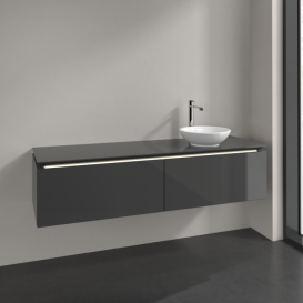 Тумба под раковину Villeroy & Boch Legato 160х38 см с подсветкой МДФ/ДСП глянцевый серый B597L0FP