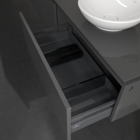 Тумба под раковину Villeroy & Boch Legato 160х38 см с подсветкой МДФ/ДСП глянцевый серый B597L0FP