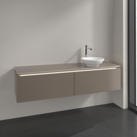 Тумба під раковину Villeroy & Boch Legato 160х38 см з підсвічуванням ДСП сірий трюфель B597L0VG