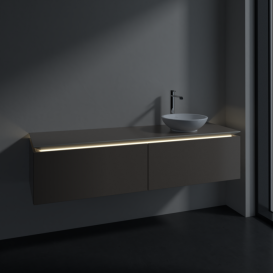 Тумба під раковину Villeroy & Boch Legato 160х38 см з підсвічуванням ДСП сірий трюфель B597L0VG