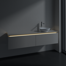 Тумба под раковину Villeroy & Boch Legato 160х38 см с подсветкой ДСП нежно-серый B597L0VK