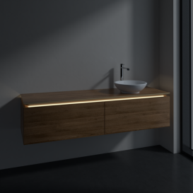 Тумба под раковину Villeroy & Boch Legato 160х38 см с подсветкой ДСП дуб канзас B597L0RH