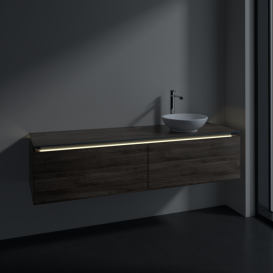 Тумба під раковину Villeroy & Boch Legato 160х38 см з підсвічуванням ДСП кам'яний дуб B597L0RK