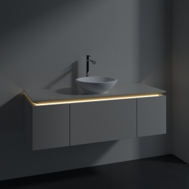 Тумба под раковину Villeroy & Boch Legato 120х38 см с подсветкой ДСП нежно-серый B577L0VK