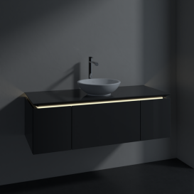 Тумба під раковину Villeroy & Boch Legato 120х38 см з підсвічуванням МДФ/ДСП глянсовий сірий B577L0FP