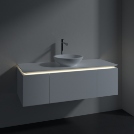 Тумба під раковину Villeroy & Boch Legato 120х38 см з підсвічуванням ДСП білий матовий B577L0MS