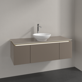 Тумба під раковину Villeroy & Boch Legato 120х38 см з підсвічуванням ДСП сірий трюфель B577L0VG
