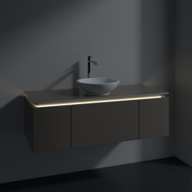 Тумба під раковину Villeroy & Boch Legato 120х38 см з підсвічуванням ДСП сірий трюфель B577L0VG