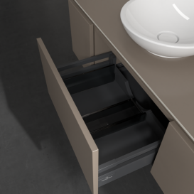 Тумба під раковину Villeroy & Boch Legato 120х38 см з підсвічуванням ДСП сірий трюфель B577L0VG