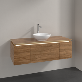 Тумба під раковину Villeroy & Boch Legato 120х38 см з підсвічуванням ДСП дуб канзас B577L0RH