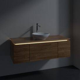 Тумба під раковину Villeroy & Boch Legato 120х38 см з підсвічуванням ДСП дуб канзас B577L0RH