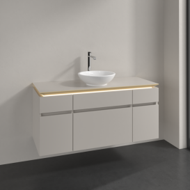 Тумба під раковину Villeroy & Boch Legato 120х55 см з підсвічуванням ДСП ніжно-сірий B578L0VK
