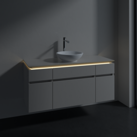 Тумба під раковину Villeroy & Boch Legato 120х55 см з підсвічуванням ДСП ніжно-сірий B578L0VK