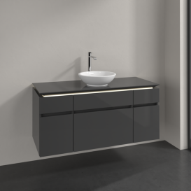 Тумба под раковину Villeroy & Boch Legato 120х55 см с подсветкой МДФ/ДСП глянцевый серый B578L0FP