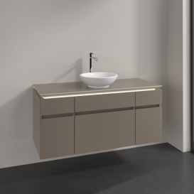 Тумба під раковину Villeroy & Boch Legato 120х55 см з підсвічуванням ДСП сірий трюфель B578L0VG