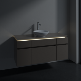 Тумба під раковину Villeroy & Boch Legato 120х55 см з підсвічуванням ДСП сірий трюфель B578L0VG