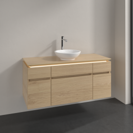 Тумба под раковину Villeroy & Boch Legato 120х55 см с подсветкой ДСП северный дуб B578L0VJ