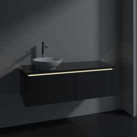 Тумба під раковину Villeroy & Boch Legato 120х38 см з підсвічуванням МДФ/ДСП глянсовий сірий B579L0FP