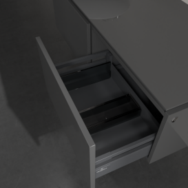 Тумба під раковину Villeroy & Boch Legato 120х38 см з підсвічуванням МДФ/ДСП глянсовий сірий B579L0FP