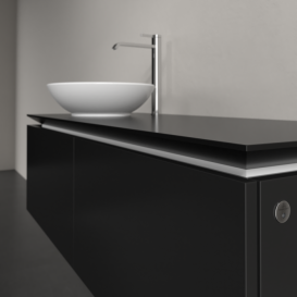 Тумба під раковину Villeroy&Boch Legato 120х38 см з підсвічуванням МДФ/ДСП чорний матовий лак B579L0PD