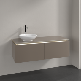 Тумба під раковину Villeroy & Boch Legato 120х38 см з підсвічуванням ДСП сірий трюфель B579L0VG