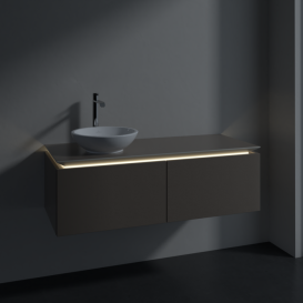 Тумба під раковину Villeroy & Boch Legato 120х38 см з підсвічуванням ДСП сірий трюфель B579L0VG